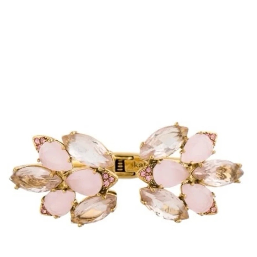 $128 KATE SPADE Blushing Blooms Crystal Cuff Bracelet